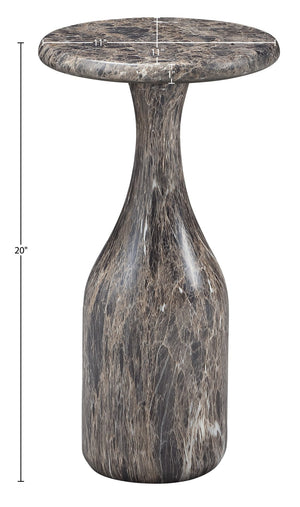 Meridian Furniture Savona Cast Concrete Hourglass Pedestal End Table Art Deco Accent for Indoor Outdoor Use Brown 11" W x 11" D x 20" H 99080Brown-ET20