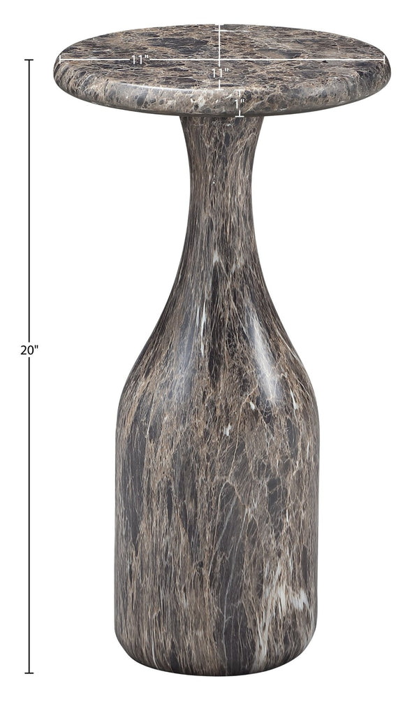 Meridian Furniture Savona Cast Concrete Hourglass Pedestal End Table Art Deco Accent for Indoor Outdoor Use Brown 11" W x 11" D x 20" H 99080Brown-ET20