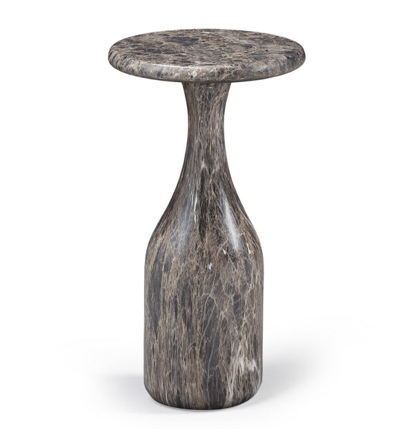 Meridian Furniture Savona Cast Concrete Hourglass Pedestal End Table Art Deco Accent for Indoor Outdoor Use Brown 11" W x 11" D x 20" H 99080Brown-ET20