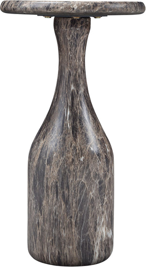 Meridian Furniture Savona Cast Concrete Hourglass Pedestal End Table Art Deco Accent for Indoor Outdoor Use Brown 11" W x 11" D x 20" H 99080Brown-ET20