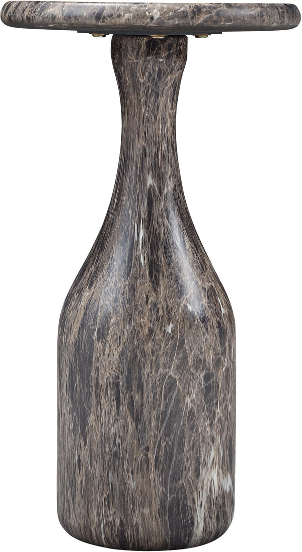 Meridian Furniture Savona Cast Concrete Hourglass Pedestal End Table Art Deco Accent for Indoor Outdoor Use Brown 11" W x 11" D x 20" H 99080Brown-ET20