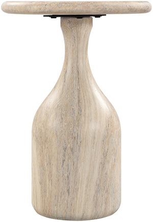 Meridian Furniture Savona Cast Concrete Hourglass Pedestal End Table Art Deco Accent for Indoor Outdoor Use Travertine 12.75" W x 12.75" D x 18" H 99080Travertine-ET18