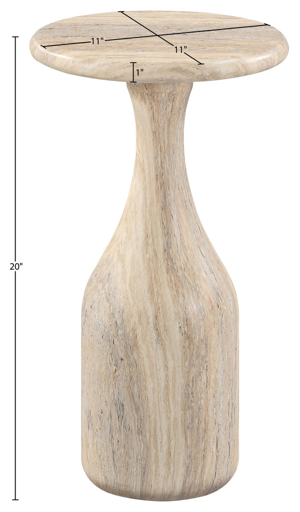 Meridian Furniture Savona Cast Concrete Hourglass Pedestal End Table Art Deco Accent for Indoor Outdoor Use Travertine 11" W x 11" D x 20" H 99080Travertine-ET20