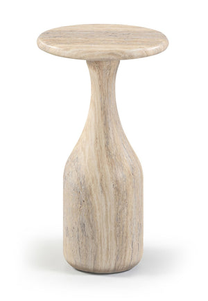 Meridian Furniture Savona Cast Concrete Hourglass Pedestal End Table Art Deco Accent for Indoor Outdoor Use Travertine 11" W x 11" D x 20" H 99080Travertine-ET20