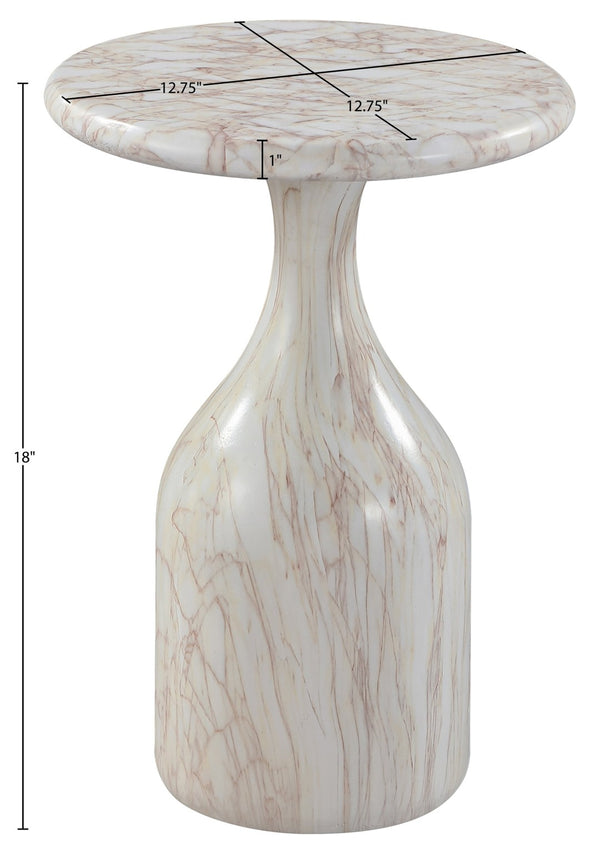Meridian Furniture Savona Cast Concrete Hourglass Pedestal End Table Art Deco Accent for Indoor Outdoor Use White 12.75" W x 12.75" D x 18" H 99080White-ET18