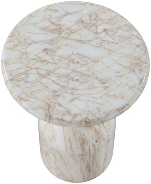 Meridian Furniture Savona Cast Concrete Hourglass Pedestal End Table Art Deco Accent for Indoor Outdoor Use White 12.75" W x 12.75" D x 18" H 99080White-ET18