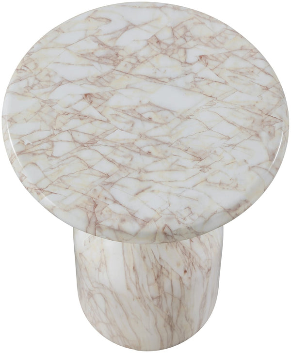 Meridian Furniture Savona Cast Concrete Hourglass Pedestal End Table Art Deco Accent for Indoor Outdoor Use White 12.75" W x 12.75" D x 18" H 99080White-ET18