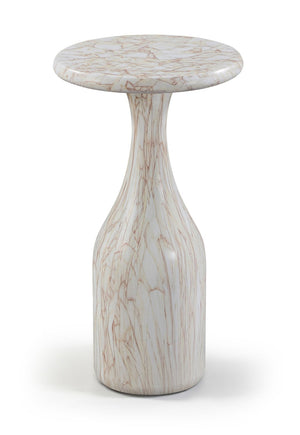 Meridian Furniture Savona Cast Concrete Hourglass Pedestal End Table Art Deco Accent for Indoor Outdoor Use White 11" W x 11" D x 20" H 99080White-ET20