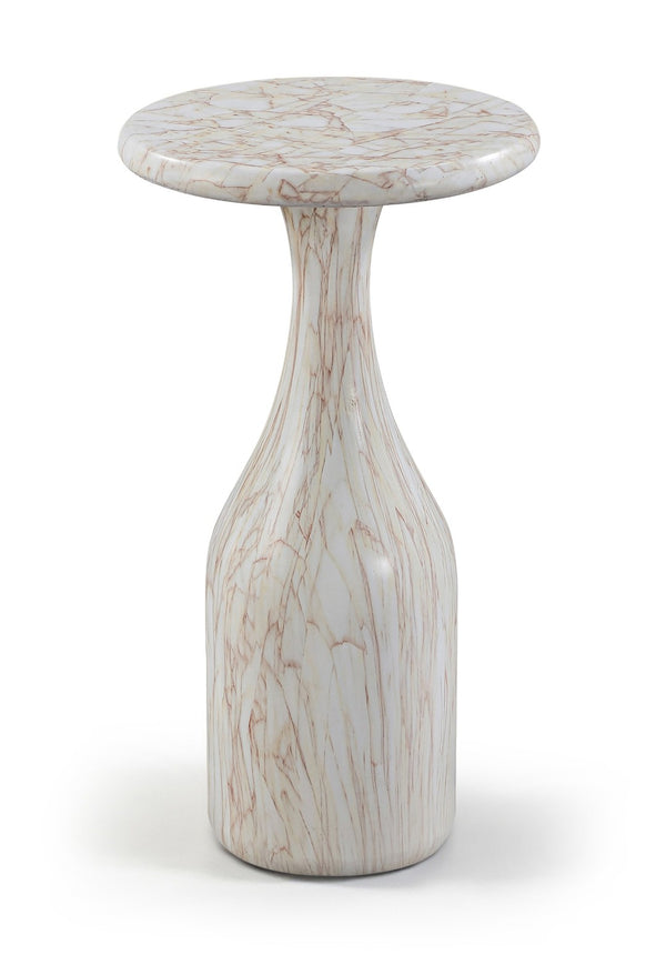 Meridian Furniture Savona Cast Concrete Hourglass Pedestal End Table Art Deco Accent for Indoor Outdoor Use White 11" W x 11" D x 20" H 99080White-ET20