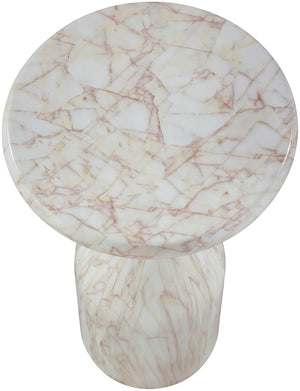 Meridian Furniture Savona Cast Concrete Hourglass Pedestal End Table Art Deco Accent for Indoor Outdoor Use White 11" W x 11" D x 20" H 99080White-ET20