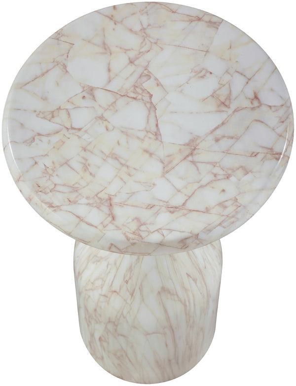 Meridian Furniture Savona Cast Concrete Hourglass Pedestal End Table Art Deco Accent for Indoor Outdoor Use White 11" W x 11" D x 20" H 99080White-ET20
