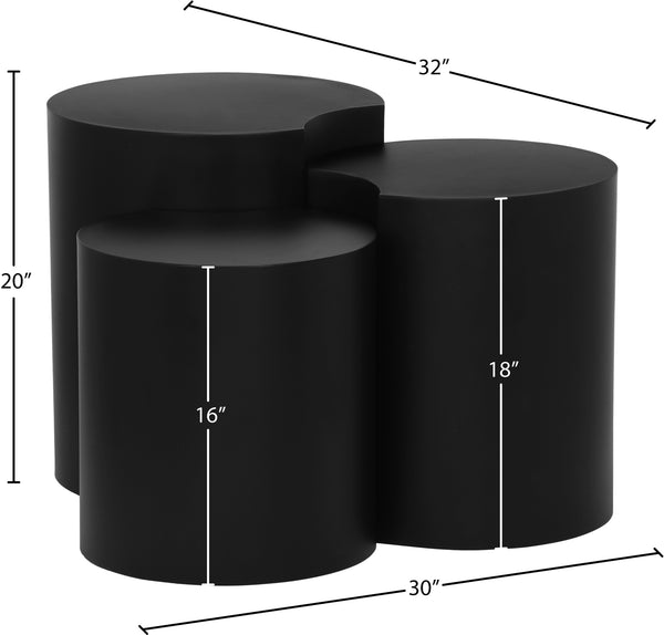 Dimple Black End Table 99081Black-3B Meridian Furniture