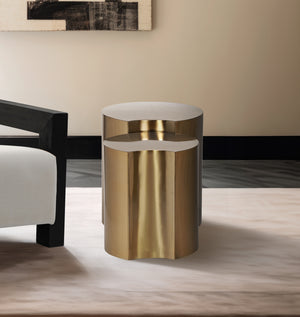 Dimple Gold End Table 99081Gold-2C Meridian Furniture