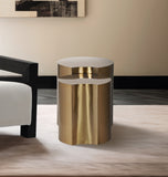 Dimple Gold End Table 99081Gold-2C Meridian Furniture