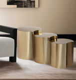 Dimple Gold End Table 99081Gold-3A Meridian Furniture