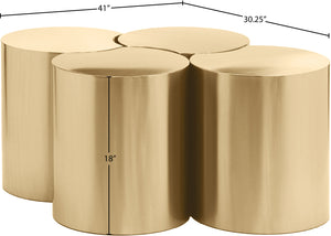 Dimple Gold Coffee Table 99081Gold-4C Meridian Furniture