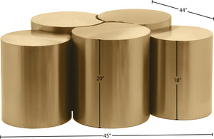 Dimple Gold Coffee Table 99081Gold-5A Meridian Furniture