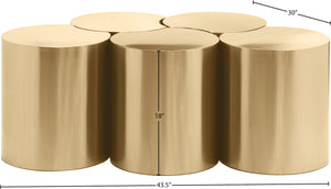 Dimple Gold Coffee Table 99081Gold-5C Meridian Furniture