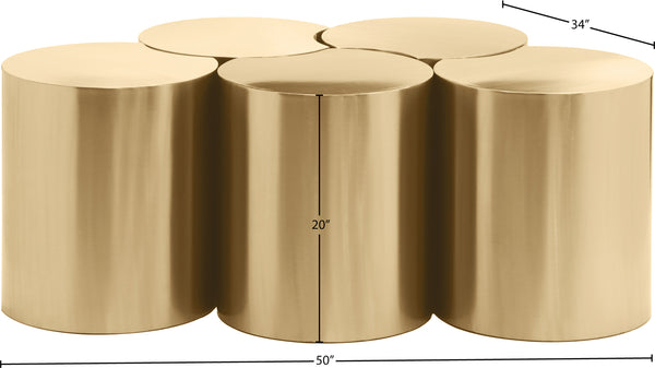 Dimple Gold Coffee Table 99081Gold-5D Meridian Furniture