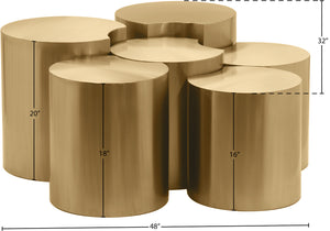 Dimple Gold Coffee Table 99081Gold-6A Meridian Furniture