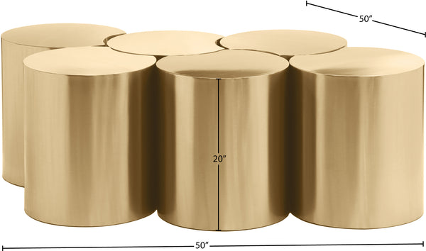 Dimple Gold Coffee Table 99081Gold-6D Meridian Furniture