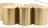 Dimple Gold Coffee Table 99081Gold-6D Meridian Furniture