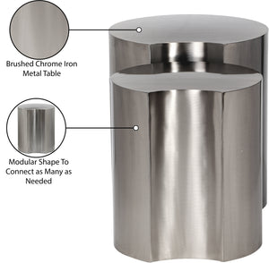 Dimple Silver End Table 99081Silver-2C Meridian Furniture