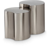 Dimple Silver End Table 99081Silver-2C Meridian Furniture