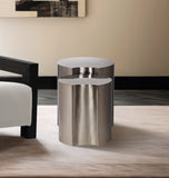 Dimple Silver End Table 99081Silver-2C Meridian Furniture