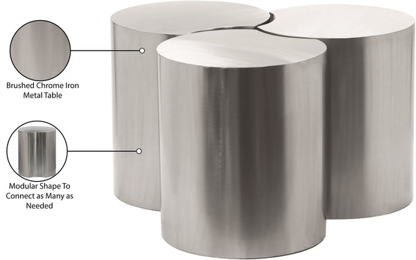 Dimple Silver Coffee Table 99081Silver-3D Meridian Furniture