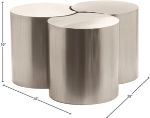 Dimple Silver Coffee Table 99081Silver-3E Meridian Furniture
