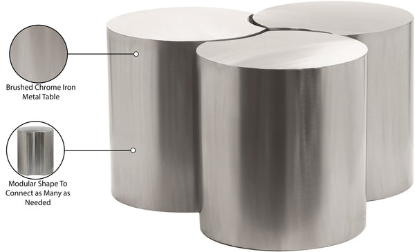 Dimple Silver Coffee Table 99081Silver-3E Meridian Furniture