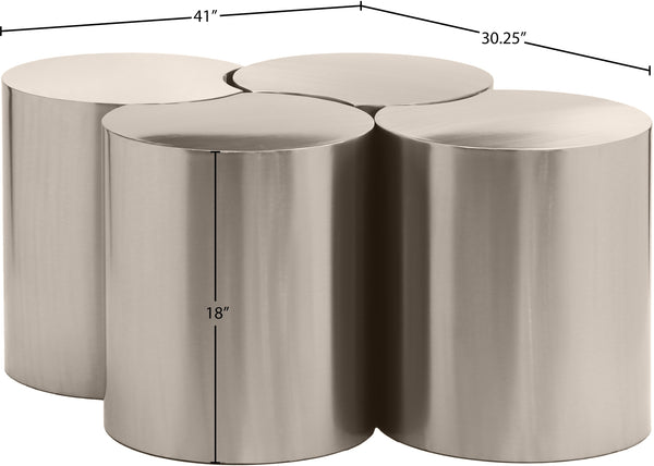 Dimple Silver Coffee Table 99081Silver-4C Meridian Furniture
