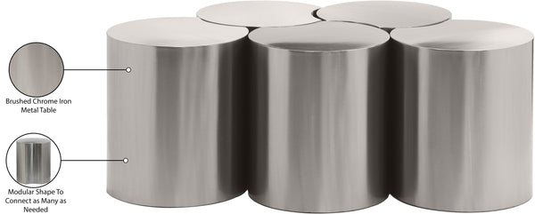 Dimple Silver Coffee Table 99081Silver-5B Meridian Furniture