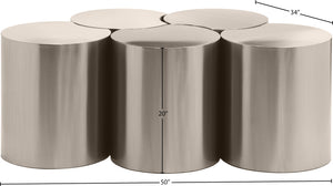Dimple Silver Coffee Table 99081Silver-5D Meridian Furniture
