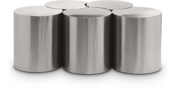 Dimple Silver Coffee Table 99081Silver-5D Meridian Furniture