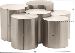 Dimple Silver Coffee Table 99081Silver-6A Meridian Furniture