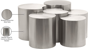Dimple Silver Coffee Table 99081Silver-6A Meridian Furniture
