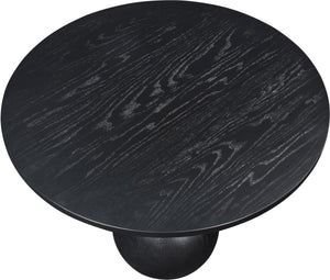 Meridian Furniture Fitch Oak Veneer Coffee Table with Sculptural Spherical Legs for Art Deco Living Rooms Black A 99082Black-CT