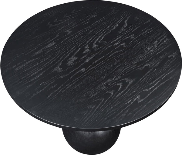 Meridian Furniture Fitch Oak Veneer Coffee Table with Sculptural Spherical Legs for Art Deco Living Rooms Black A 99082Black-CT