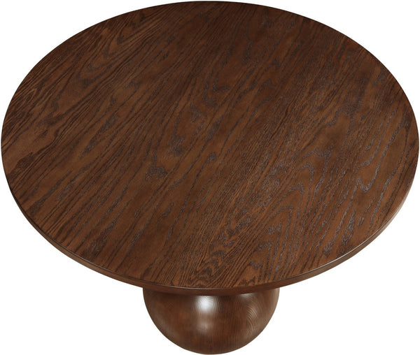 Meridian Furniture Fitch Oak Veneer Coffee Table with Sculptural Spherical Legs for Art Deco Living Rooms Brown A 99082Brown-CT