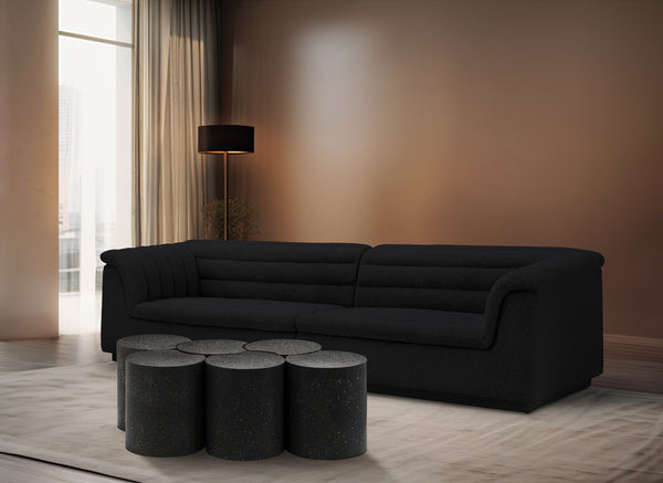 Dimple Black Coffee Table 99084Black-6D Meridian Furniture