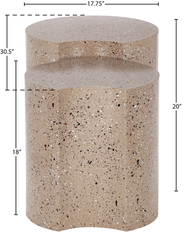 Dimple Taupe End Table 99084Taupe-2B Meridian Furniture