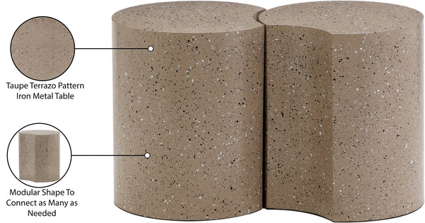 Dimple Taupe End Table 99084Taupe-2D Meridian Furniture
