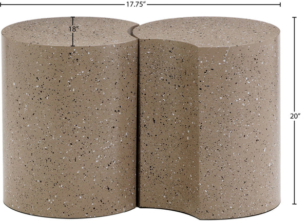 Dimple Taupe End Table 99084Taupe-2E Meridian Furniture