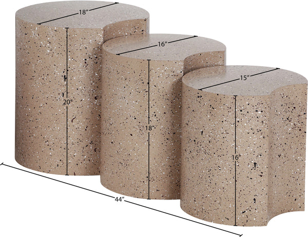 Dimple Taupe End Table 99084Taupe-3A Meridian Furniture