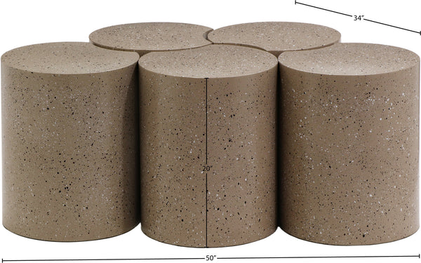 Dimple Taupe Coffee Table 99084Taupe-5D Meridian Furniture