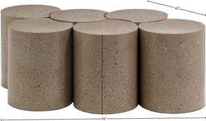 Dimple Taupe Coffee Table 99084Taupe-6B Meridian Furniture