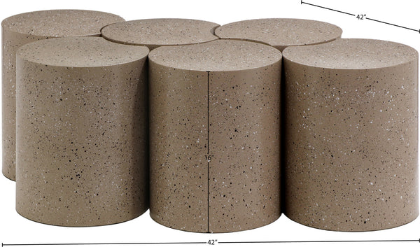Dimple Taupe Coffee Table 99084Taupe-6B Meridian Furniture