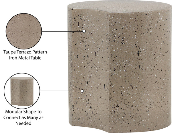 Dimple Taupe End Table 99084Taupe-ET20 Meridian Furniture